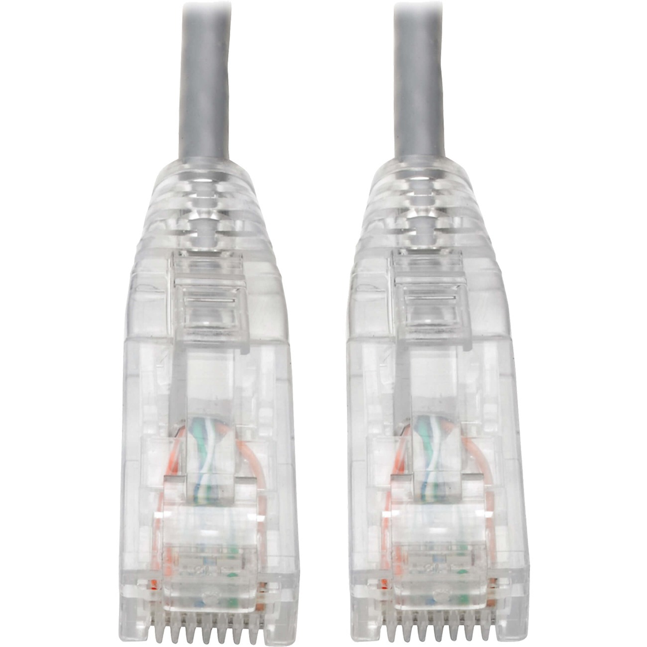 Cat6 UTP Patch Cable (RJ45) - M/M, Gigabit, Snagless, Molded, Slim, Gray, 8 in.