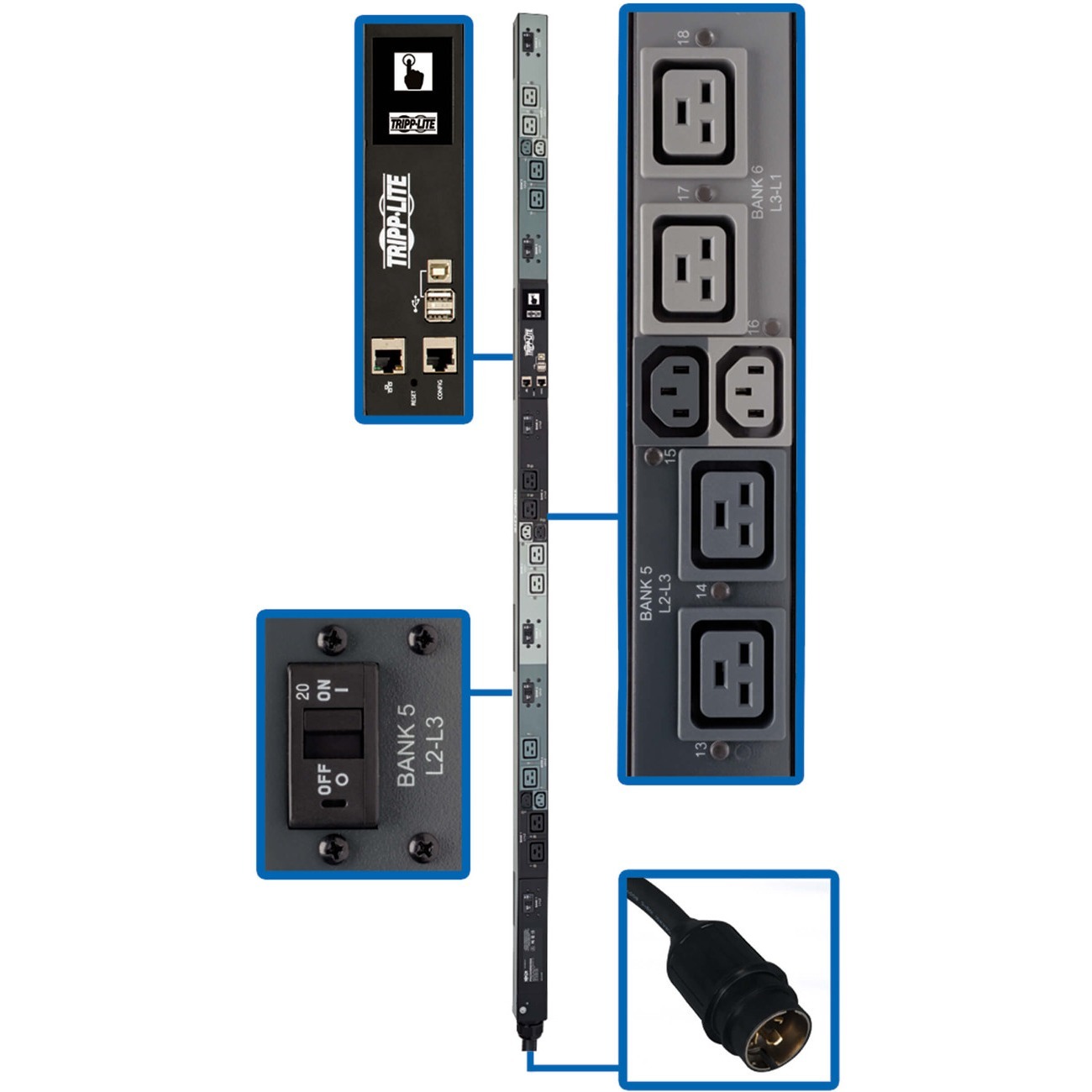 PDU3EVNR6H50A 18-Outlets PDU