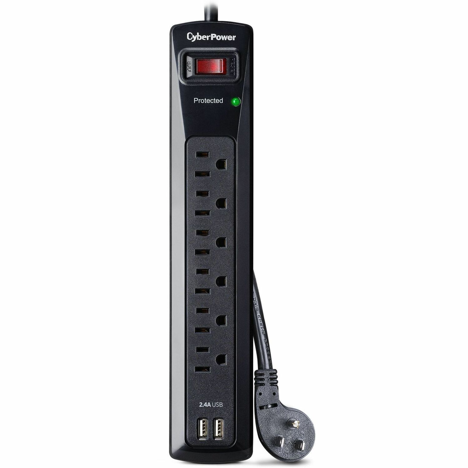 CSP604U Professional 6-Outlets Surge with 1200J, 2-2.4A USB and 4FT Cord