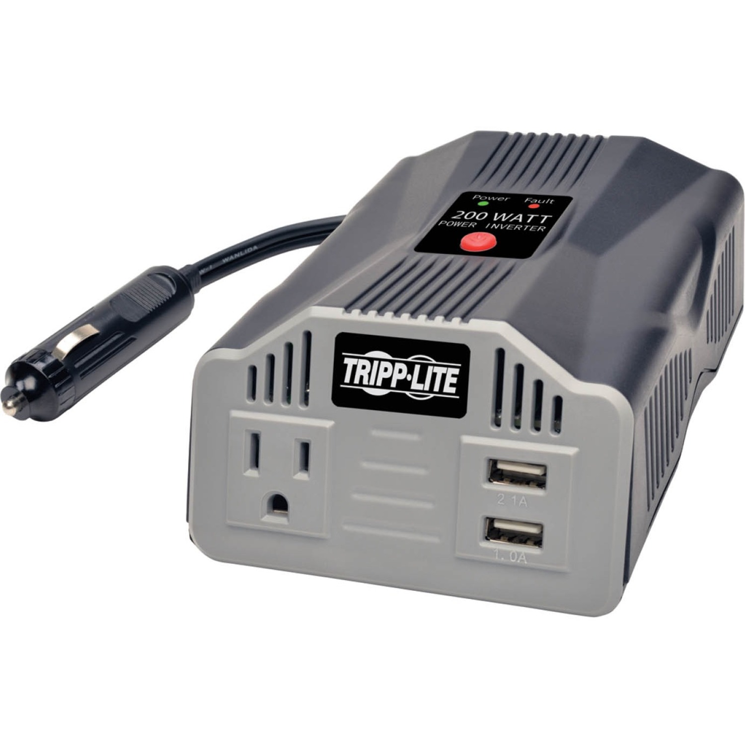 200W PowerVerter Ultra-Compact Car Inverter with Outlet and 2 USB Charging Ports