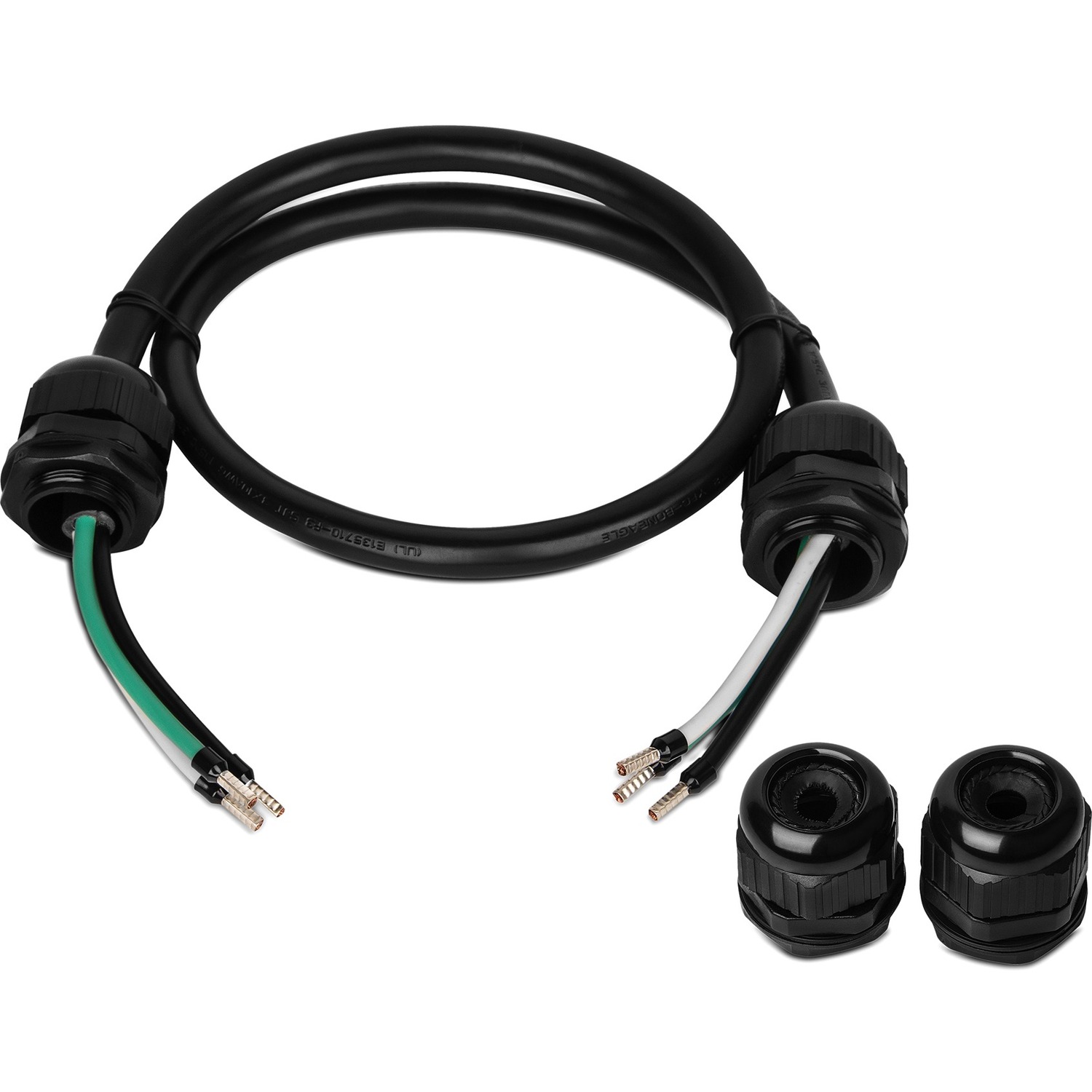Hardwire Power Cord 208VAC 3ft 3-wire to 3-wire (ROJ) 10 AWG 4x cable glands