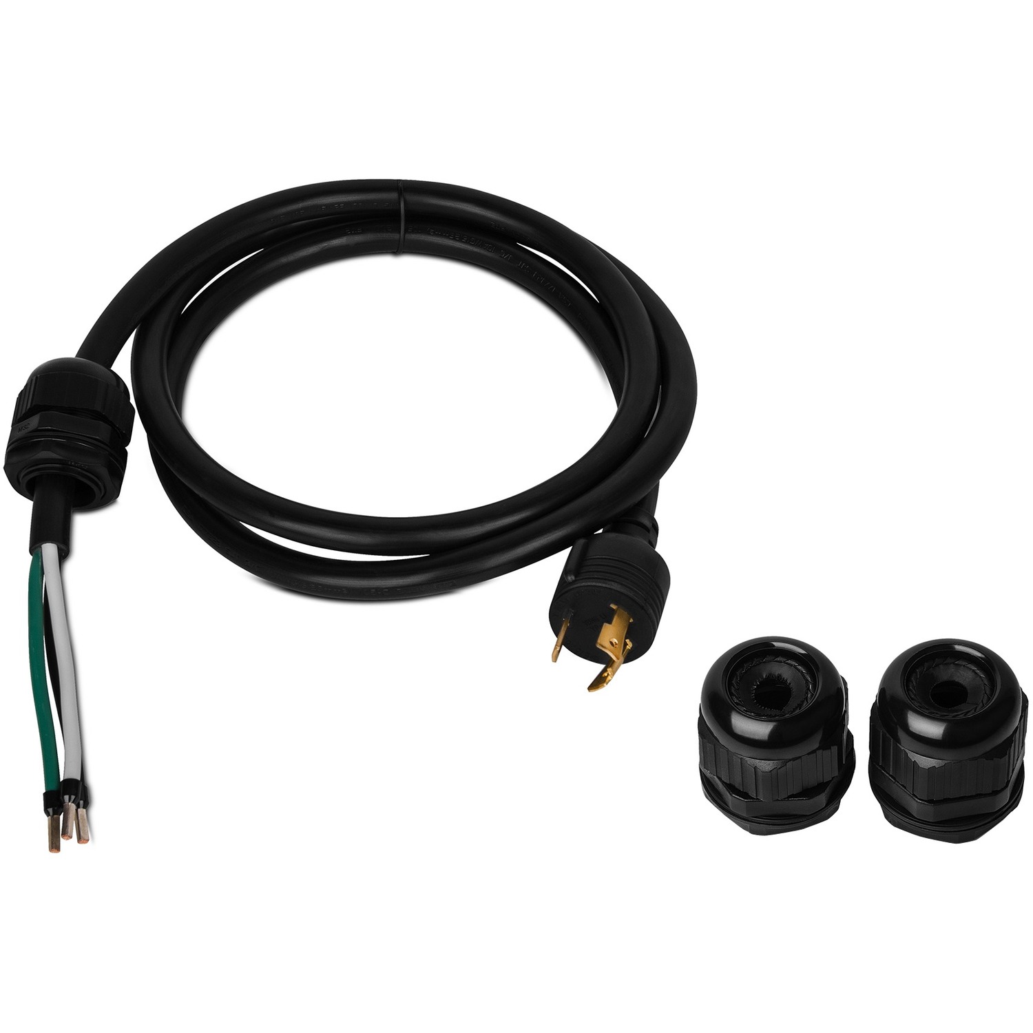 Hardwire Power Cord 208VAC 6ft NEMA L6-30P to 3-wire (ROJ) 10AWG 3x cable glands