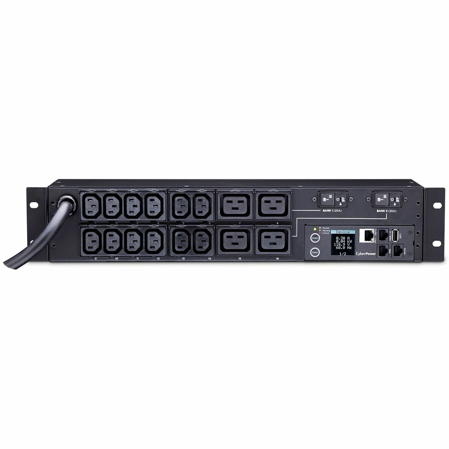 PDU31008 Monitored PDU, 200/240V, 30A, 16-Outlet, 1U Rackmount