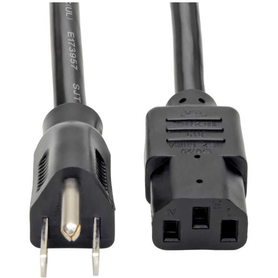 Heavy-Duty Computer Power Cord, 14AWG 15A (NEMA 5-15P to IEC-320-C13) 3-ft.