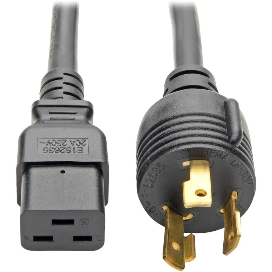 Heavy-Duty Power Cord, 20A, 12AWG (IEC-320-C19 to NEMA L6-30P), 12-ft.