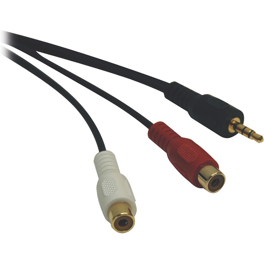 3.5 mm Mini Stereo to 2 RCA Audio Y Splitter Adapter Cable (M/F), 6 in