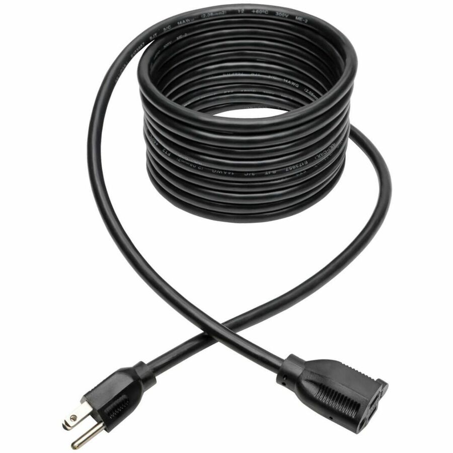 Heavy-Duty Power Extension Cord, 15A, 14 AWG (NEMA 5-15P to NEMA 5-15R), 15 ft.