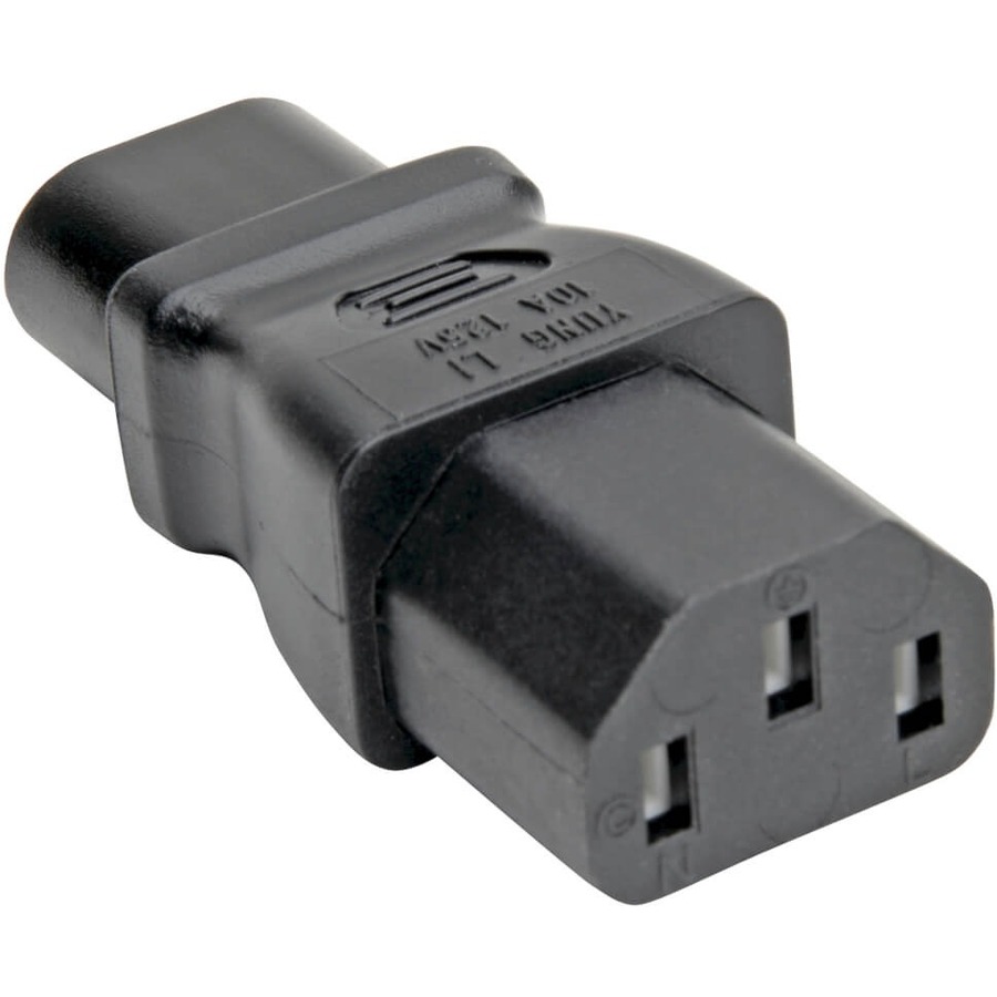 IEC C8 to IEC C13 Power Cord Adapter - 10A, 125V, Black