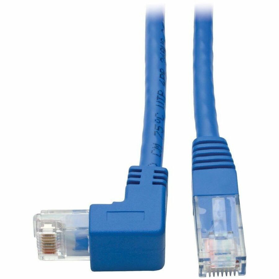 Down-Angle Cat6 UTP Patch Cable (RJ45) - 1 ft., M/M, Gigabit, Molded, Blue