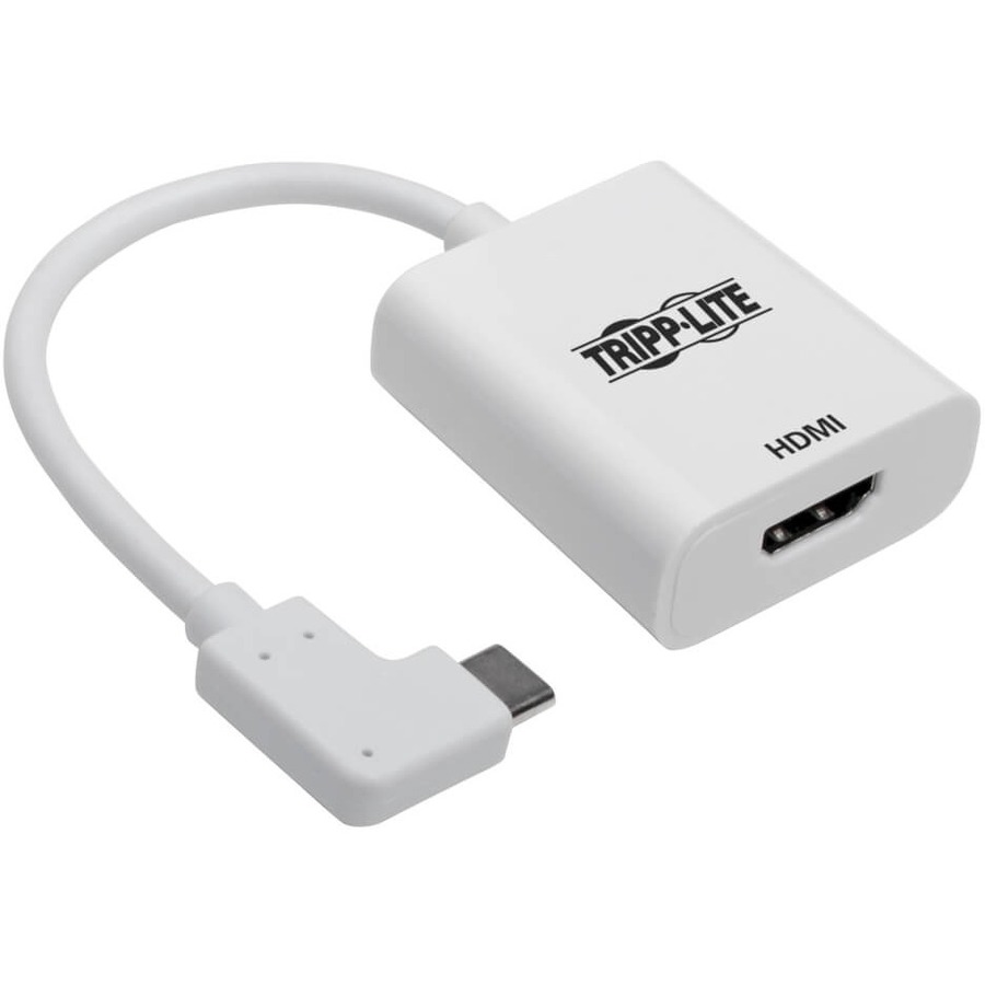 U444-06N-HD4KRA Right-Angle USB-C to HDMI Adapter, M/F, White