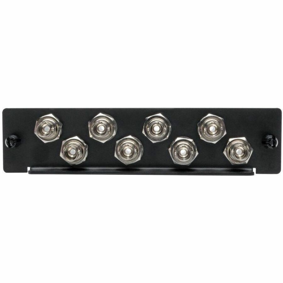 High-Density Fiber Adapter Panel (MMF/SMF), 8 ST Simplex Connectors, Black