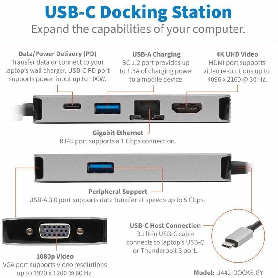 U442-DOCK6-GY Docking Station