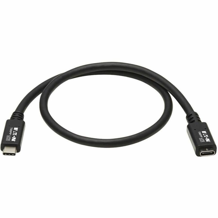 U421-20N-G2 USB-C Extension Cable, M/F, Black, 20 in. (0.5 m)