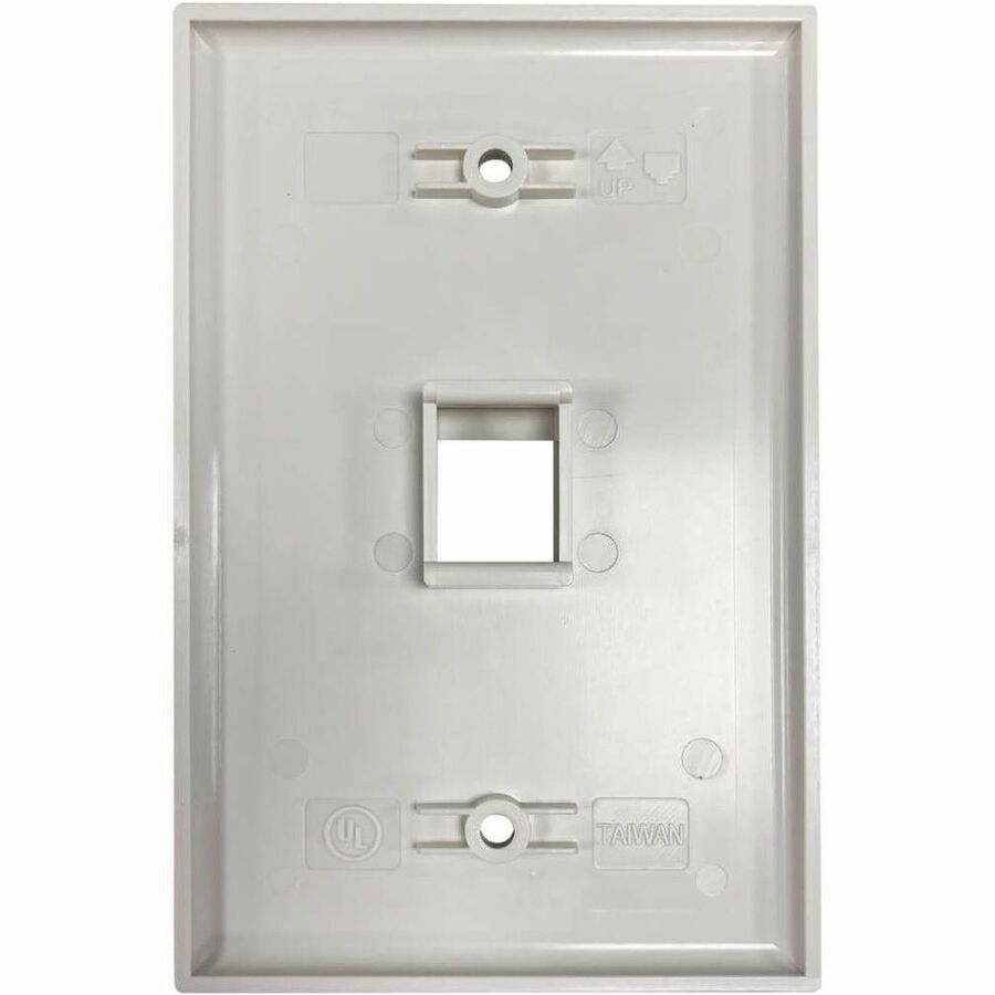 Safe-IT 1-Port Single-Gang Keystone Wall Plate, Antibacterial, Ivory Matte, TAA