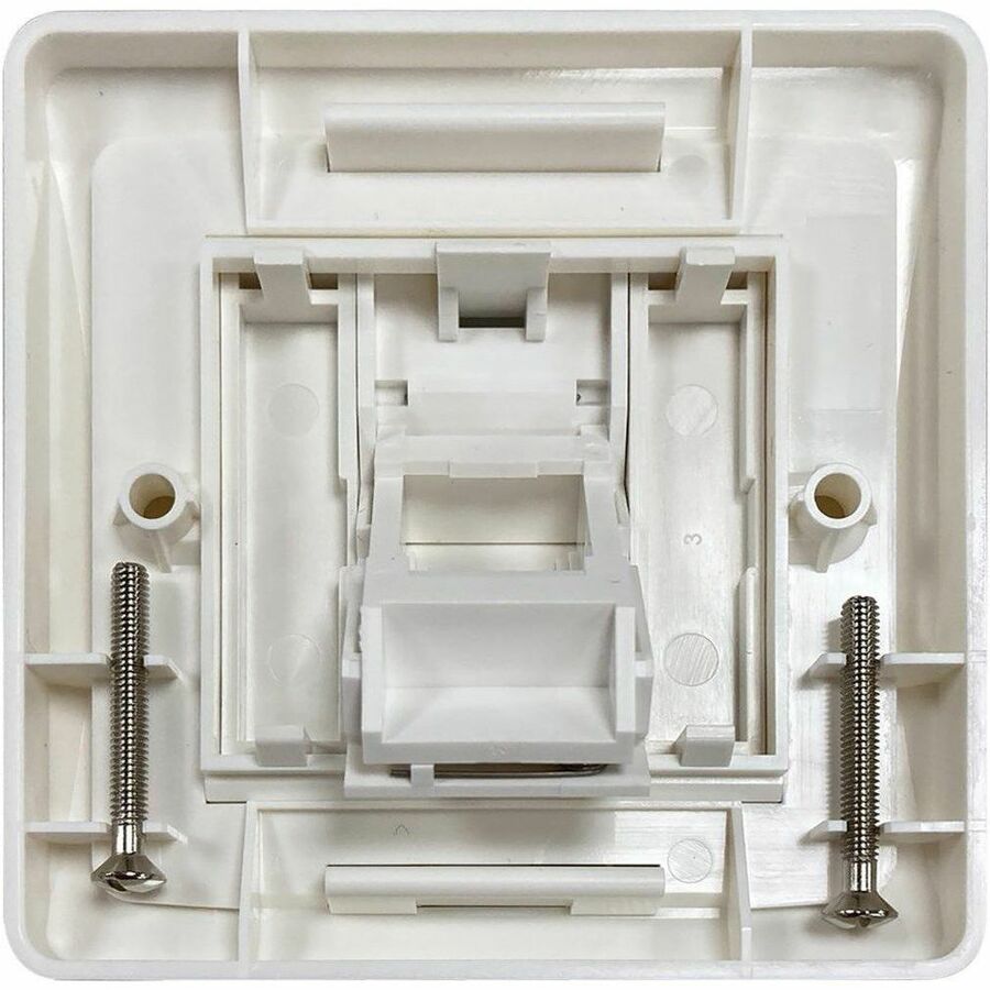 1-Port UK-Style Wall Plate, Unloaded Shuttered Angled Module, White