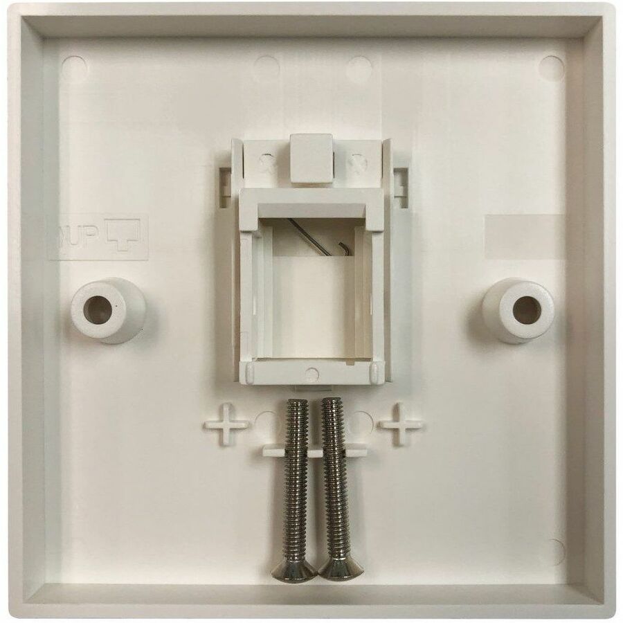 1-Port UK-Style Keystone Wall Plate, Unloaded Shuttered Module, White