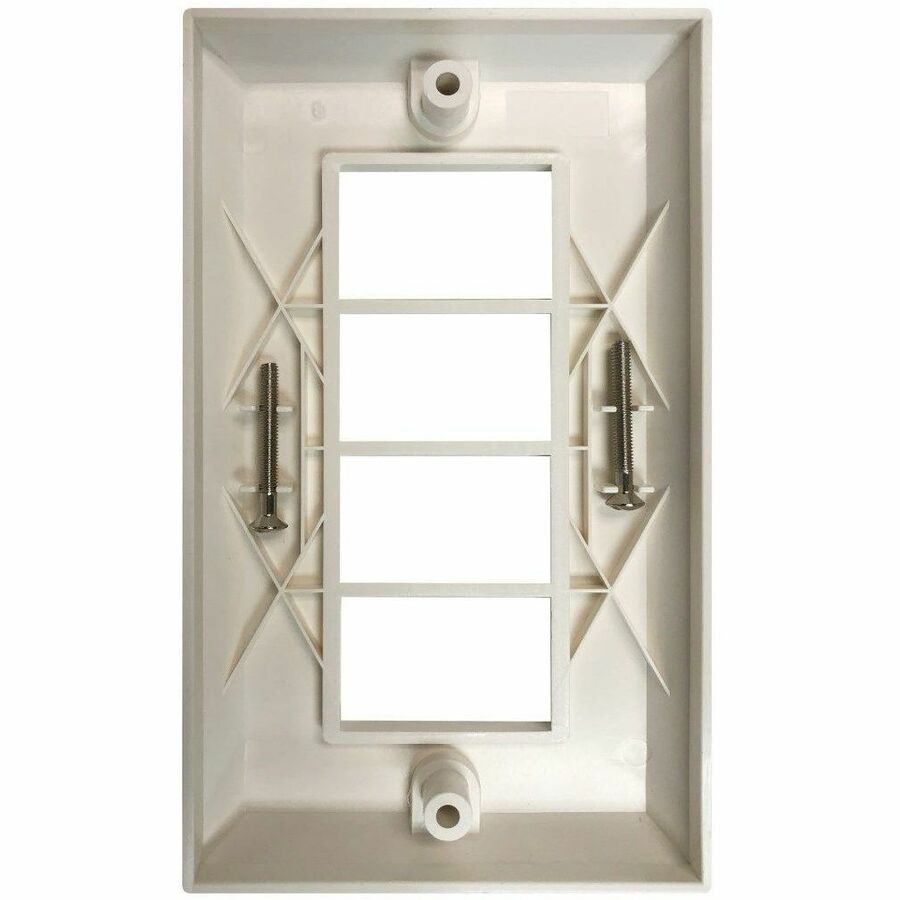 4-Port UK-Style Gang Frame for 6C-Type Insert Module, White