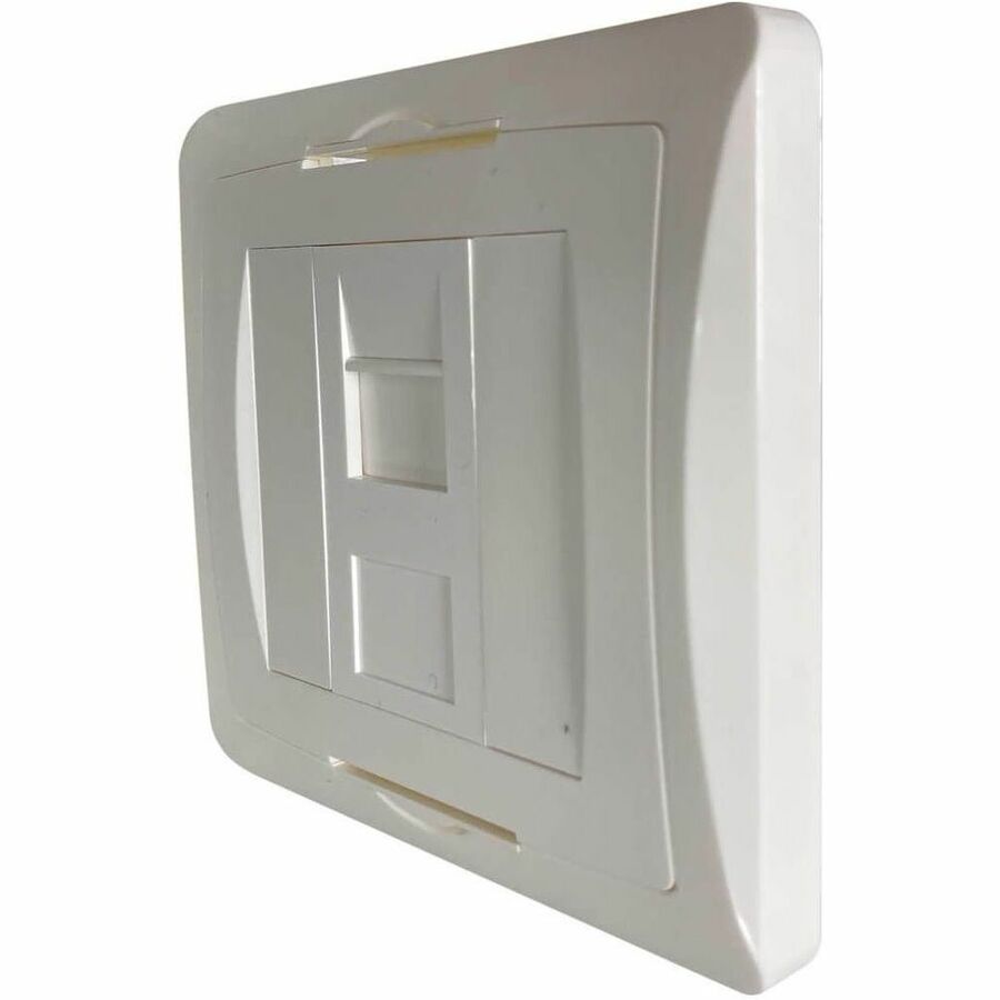 1-Port UK-Style Wall Plate, Unloaded Shuttered Module, White